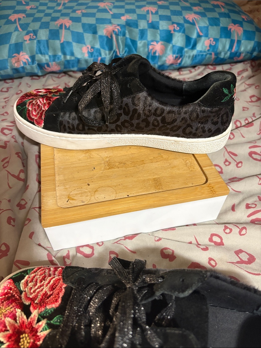 Johnny Was Floral print Leopard sneakers - Picture 4 of 10